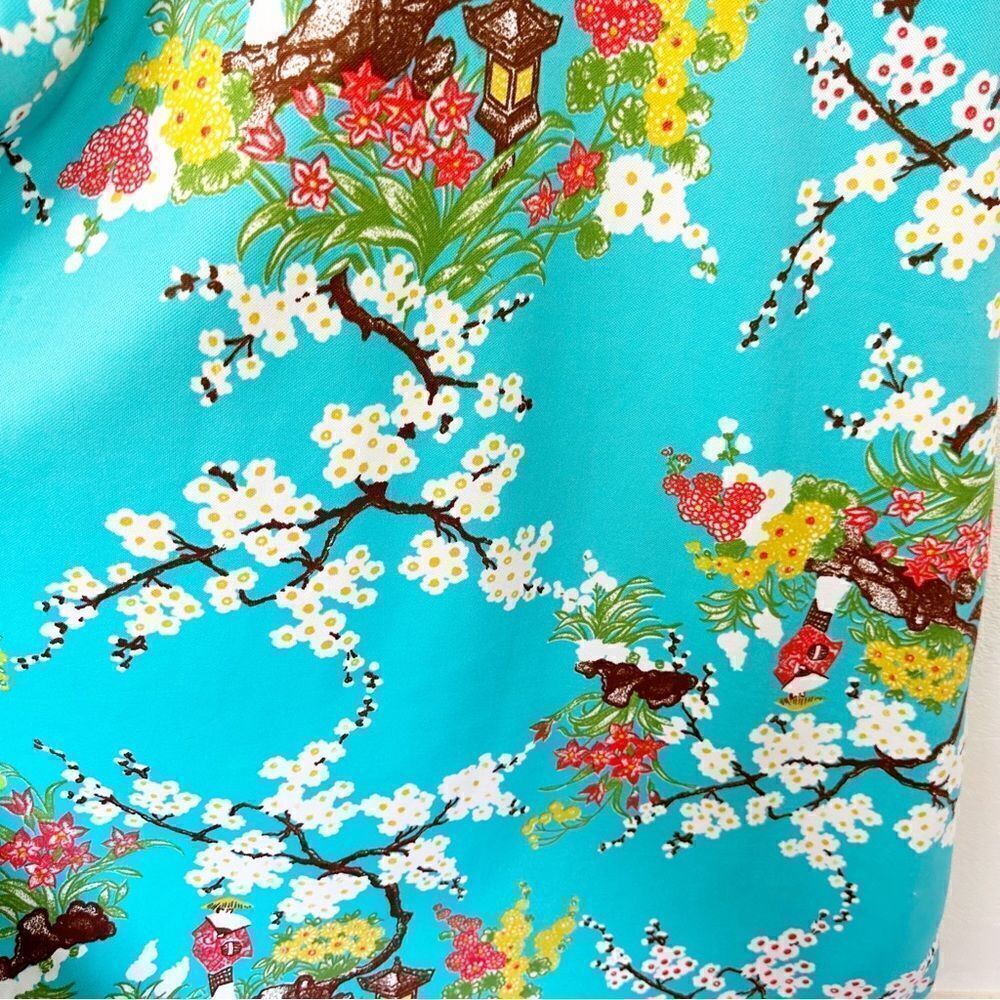 1960s Mod Vintage Oriental Asian Abstract Midi Dress Size 12 - Picture 4 of 12